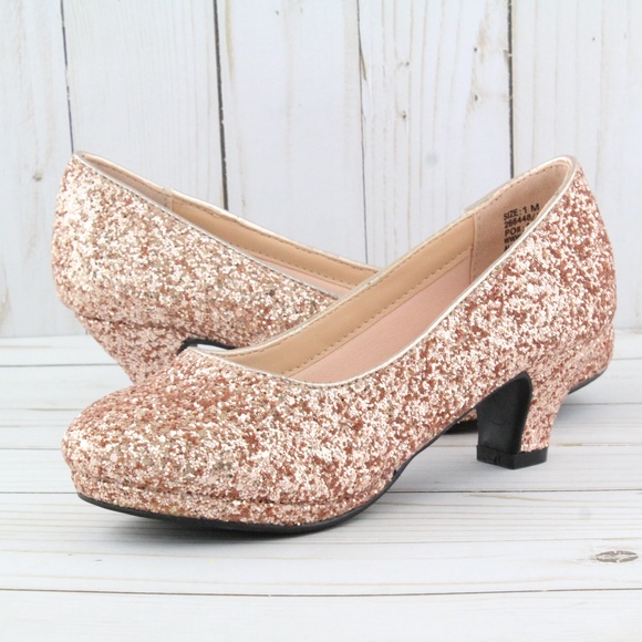 girls rose gold heels